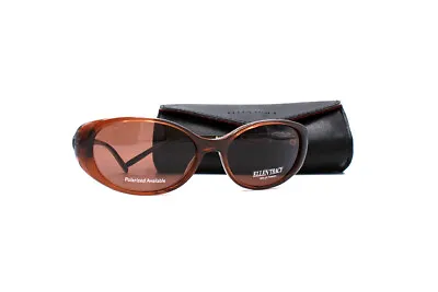 Ellen Tracy RISA Brown Leopard Sunglasses Brown Lenses 100% Polarized 58-17-135 • $54.95