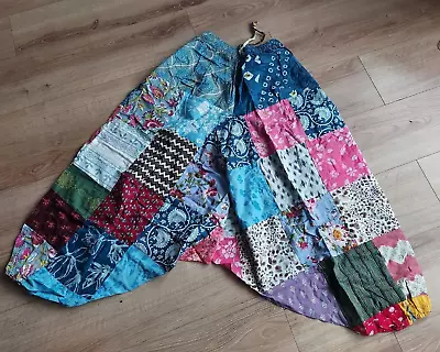 GORGEOUS Baggy PATCHWORK HAREM FESTIVAL PANTS*BOHO SUMMER DANCE YOGA*UK 10-18 • £13.50