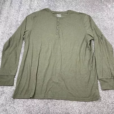 Mossimo Supply Co. Athletic Fit Henley Shirt Men's 2XL XXL Long Sleeve Green • $14.95