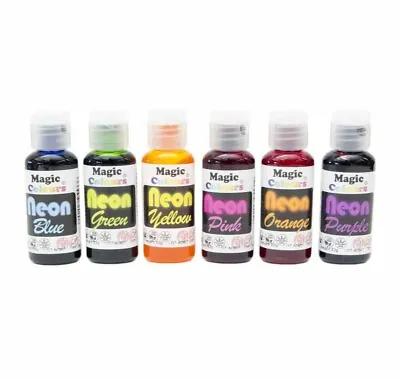 £5.95 • Buy Magic Colours Neon Gel Paste Food Colours Cake Decorating Food Colouring Dyes 