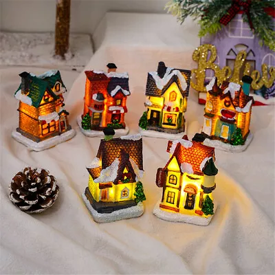 Light Up Christmas Village Scene LED Frosted Snow Decors Home Ornament Xmas • £7.99