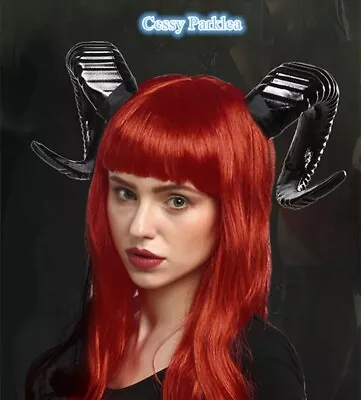 Z-L4-1 Deluxe Bull Ram Goat Aries Beast Horns Demon Devil Costume Headband • $20.88