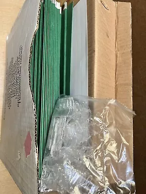 £14.99 • Buy Green Hanging Suspension Files Tabs Insert Filing Cabinet For A4 Files