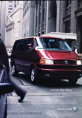 2001 Volkswagen Eurovan GLS - Ninja Reflexes -  Vintage Advertisement Ad A37-B • $6.84