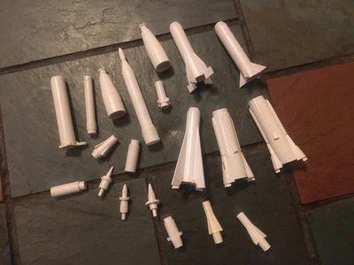 $9.99 • Buy Marx Cape Canaveral Playset Lot Of Hp Missiles And Rocket Parts Unbroken