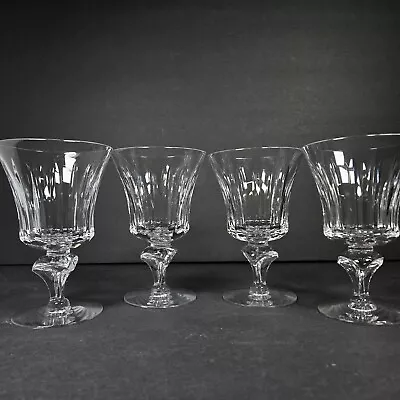 4 Vtg Tiffin Franciscan Crystal Water Goblets Princeton 1960s • $49.99