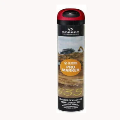 4x Soppec Red Temporary Promarker Line Marking Construction Spray Paint 750ml • £22.53