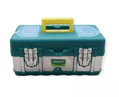 HUAQI 14  Heavy Duty ABS Plastic Tool Box Chest Storage Case & Removable Tray • £20.99