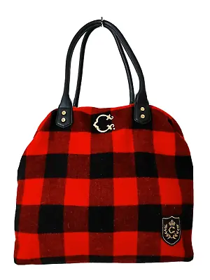 C. Wonder Shoulder Bag Purse Blk Red Buffalo Plaid Gold Hdware Blk Handle #17590 • $19.24