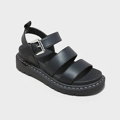 Women's Thalia Lug Slide Sandals - Wild Fable Black 8 • $15.97