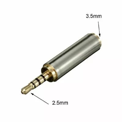 2.5mm Male Jack To 3.5mm Female Stereo Audio Headphone MIC Adapter Converter • £3.50