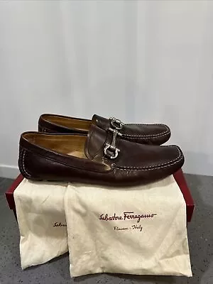 Salvatore Ferragamo Parigi - Size 11 EE Men Shoes Loafers Hickory Calf (Brown) • $179.98