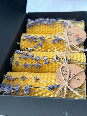 100% Pure& Handmade Beeswax Pillar Candles In The Gift Box • £15.99