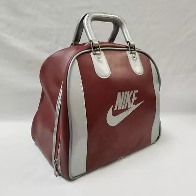 Vintage 80s 90s NIKE Swoosh Maroon Bowling Bag Single Ball Retro Classic • $31.99