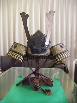 Wearable Japanese Samurai Yoroi Armor Helmet Kabuto Menpo Handmade Iron Antique • $515