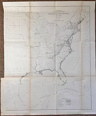 Large 1882 Antique Map:  Coast Survey Of Eastern USA 1 • $12