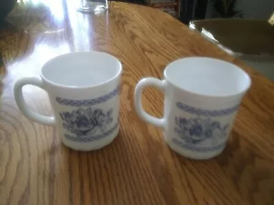 $10 • Buy Vintage Arcopal France Honorine Pattern Coffee/Tea Cups, Set Of 2