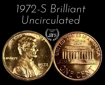 1972 S Lincoln Memorial Cent BRILLIANT UNCIRCULATED *JB's Coins* • $2.04