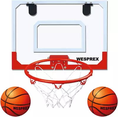 WESPREX Indoor Mini Basketball Hoop Set For Kids With 2 Balls 16 X 12 Basketbal • $27.55