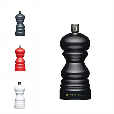 Kitchen Craft Masterclass Salt Pepper Mill Grinder Grey Black Red Or White 12cm • £6.50