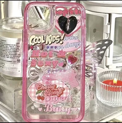 $18.90 • Buy IPhone Case 11 Retro Hot Girl Girl Pink Decoden New Graffiti Fruits Silicone