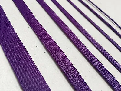 Purple Braided Sleeving Cable Harness Sheathing Expanding Sleeve Many Sizes! • £1.56