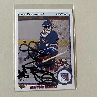 John Vanbiesbrouck New York Rangers 1990-91 Upper Deck Signed Autograph Card • $3.99