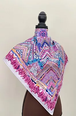 Louis Vuitton Scarf Monogram Paradise Barbie Pink Blue Silk Scarf Wrap • $310