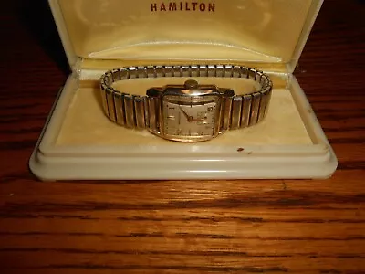 VINTAGE HAMILTON FULTON 747 17J MENS 10K GOLD FILLED WATCH - RUNS -With Ox • $199.95