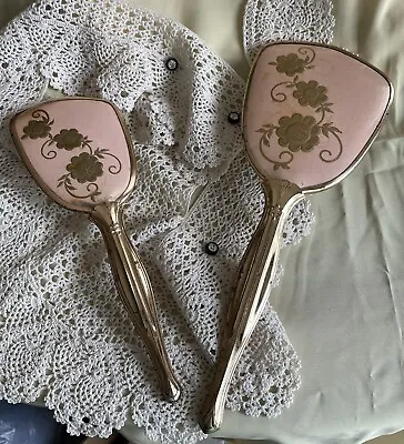 Vintage Mirror Brush Set Vanity Items Gold Tone Old 40’s - 50’s Collectibles • $19.85