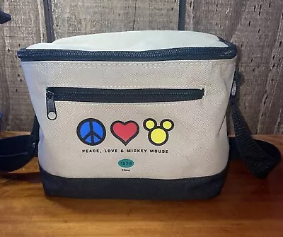 Disney Tan Canvas Lunch Tote Peace Love And Mickey Mouse • $14.99