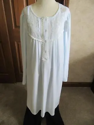 Miss Elaine Woman Cuddleknit Nightgown Light Blue Women's Size 3X~NWT~ • $18