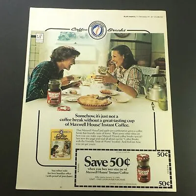 VTG Retro 1980 Maxwell House Instant Coffee & Taste Of Home Coffee Breaks Coupon • $17.95