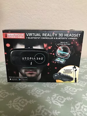 Utopia ReTrak 360 Degree 3D Virtual Reality  Headset Bundle Earbuds & Controller • $19.99