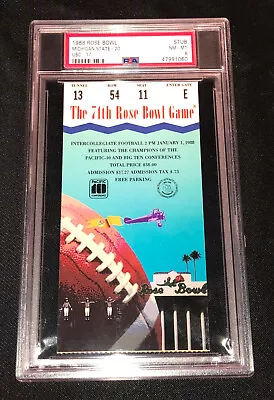 1988 Rose Bowl Ticket Michigan State Spartans Vs Usc Psa Nm-mint Grade 8  • $239.99