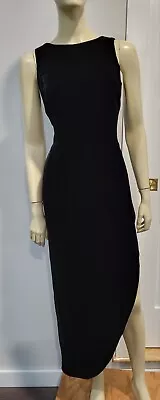 James Purcell Black Silk Velvet Dress 4 High Side Slit Vintage • $110