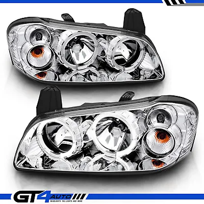 For 2002-2003 Nissan Maxima Dual LED Halo Chrome Replacement Headlights Pair • $164.97