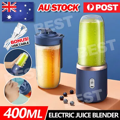 40W Portable Juicer Cup USB Blender 400ml Travel Mixer Smoothies Fruit Machine • $16.95