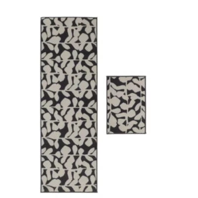 £12 • Buy Save 40% Habitat Washable Polyester Floral Doormat & Runner Set- Grey