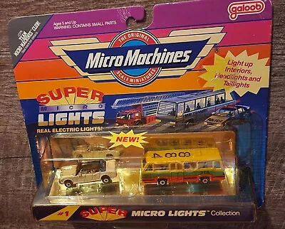 1989 New In Package Micro Machines : Super Micro Lights #1. Limo And Bus • $19