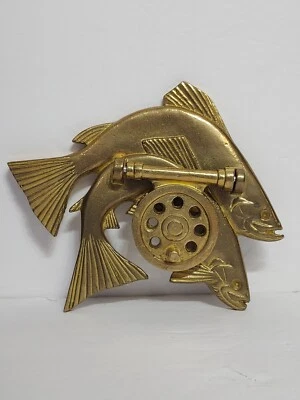 $73.50 • Buy Vintage Bronze Door Knocker Brass 2 Fish  7  X 7.5  Gold Color Trout Salmon Dial
