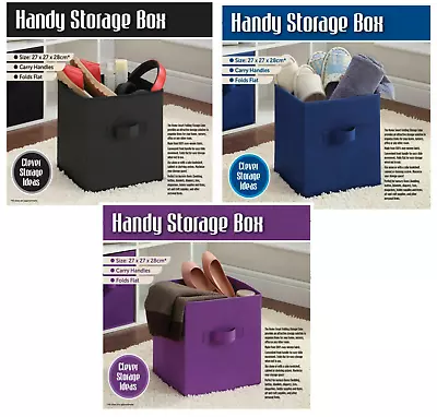 £4.49 • Buy HANDY FOLDABLE STORAGE BOX Collapsible Cube Basket Organiser Fabric Folds Flat