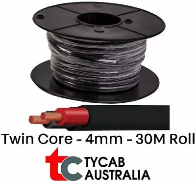 Twin Core 4mm Cable / Wire 30 Meter Roll Suits - Electric Brakes Driving Lights • $68.95