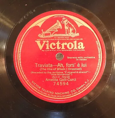 Victrola 74594 One Sided Record Traviata Ah Fors E Lui The One Of Whom I Dreamed • $7.95