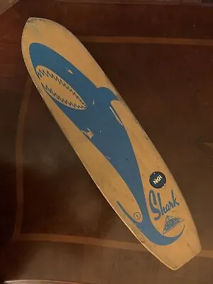 1960s Nash Shark Skateboard / Sidewalk Surfboard Wood W/ Metal Wheels Blue • $165