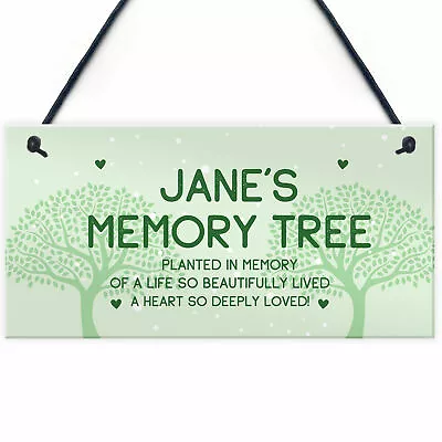 £4.99 • Buy Memory Tree Plaque Hanging Personalised Mum Nan Auntie Memorial Sign