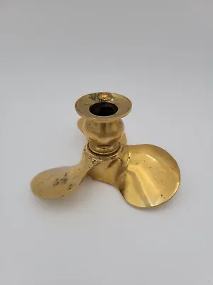 Vintage Brass Boat Propeller Candle Stick Holder • $20.22