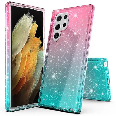 $9.99 • Buy For Samsung Galaxy S22 Ultra Gradient Glitter Sparkle Transparent Case