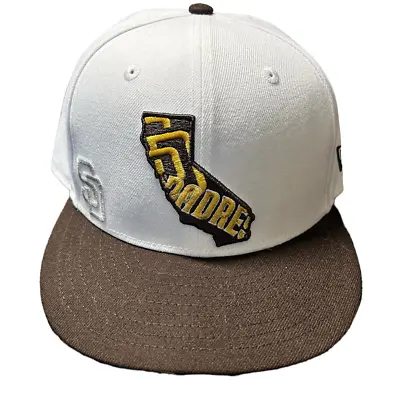 New Era MLB San Diego Padres Brown White State 59FIFTY Fitted Hat California 7 • $39