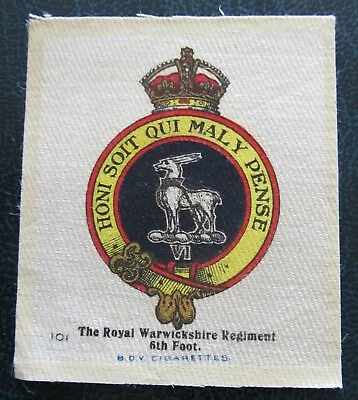 £2.99 • Buy BDV Cigarette Silk Card Medium Royal Warwickshire Regiment MULTI BUY DISCOUNT